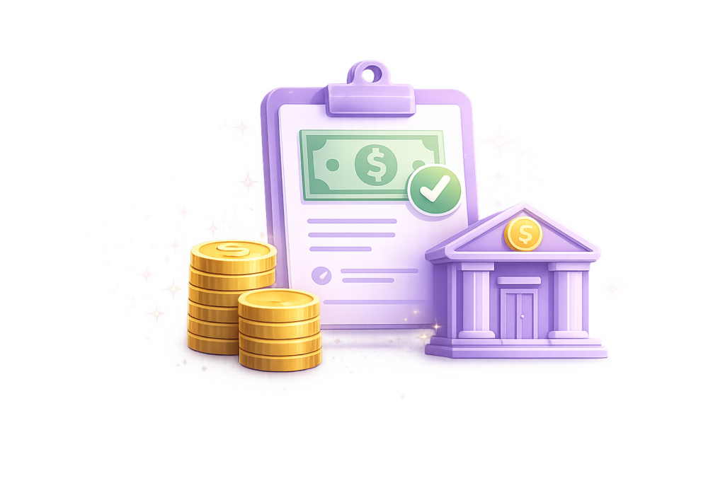 Ilustración de aprobación de crédito